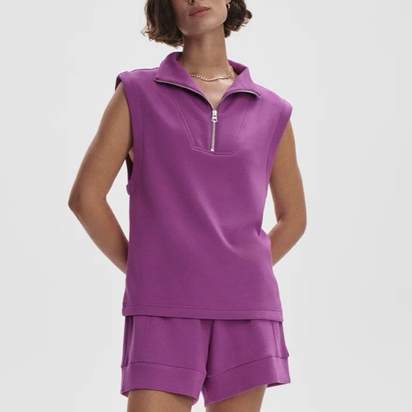 Varley Like New Magnolia Half Zip Double Soft Tank in Striking Purple XXS - Picture 5 of 6
